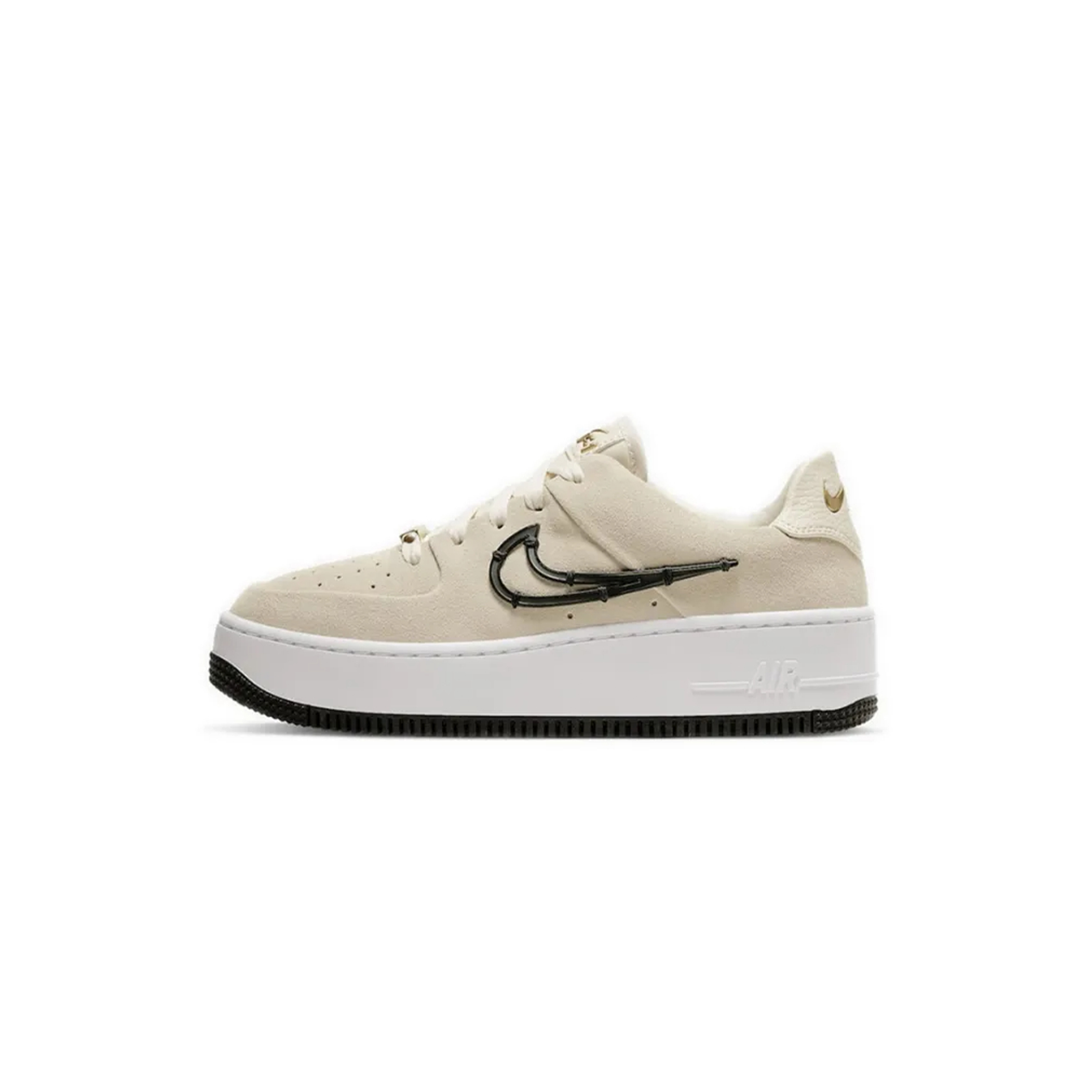 NIKE AIR FORCE 1 SAGE LOW LX LIGHT CREAM BLACK CI3482-200